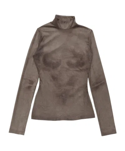 Acne Studios Col Roulé Imprimé In Brown