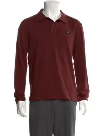 Pre-owned Acne Studios Collar Long Sleeve Polo Shirt In Red