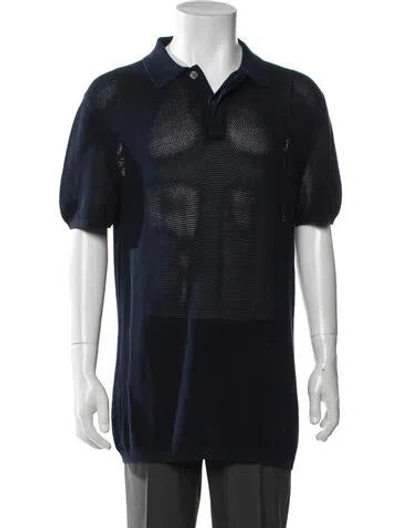 Pre-owned Acne Studios Collar Short Sleeve Polo Shirt In Blue