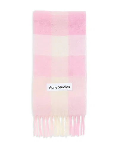 Acne Studios Color Check Scarf In Pink