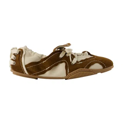 Acne Studios Colorblock Lambskin Sneaker In Brown