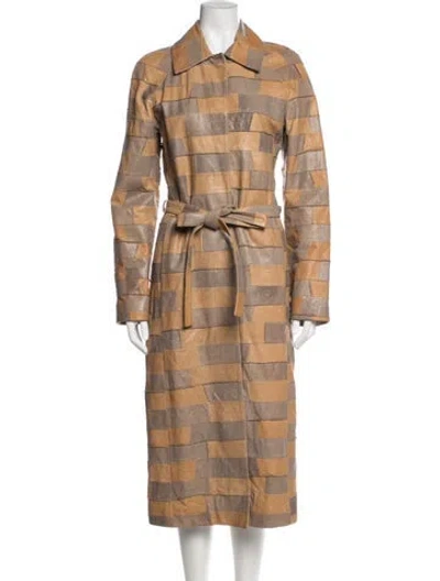 Pre-owned Acne Studios Colorblock Pattern Coat In Brown