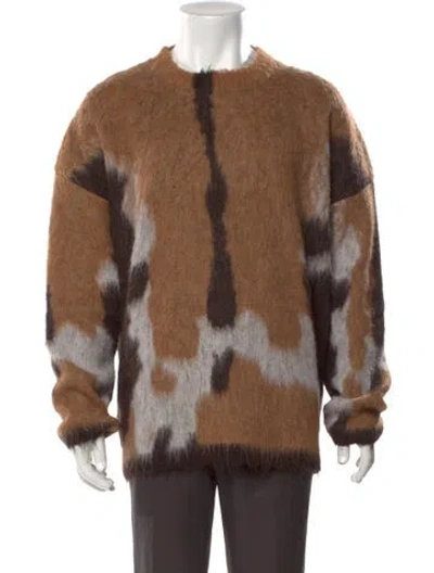 Pre-owned Acne Studios Colorblock Pattern Crew Neck Pullover In Brown