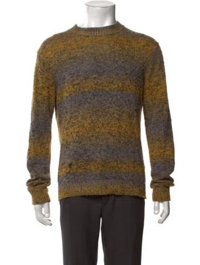 Pre-owned Acne Studios Colorblock Pattern Crew Neck Pullover In Yellow