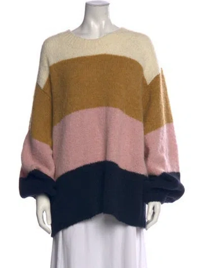 Pre-owned Acne Studios Colorblock Pattern Crew Neck Sweater In Multicolor
