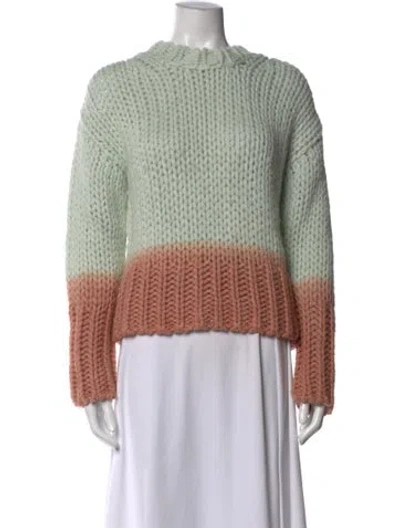 Pre-owned Acne Studios Colorblock Pattern Crew Neck Sweater W/ Tags In Blue