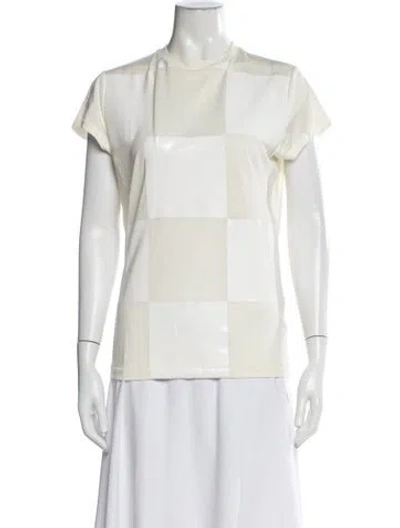 Pre-owned Acne Studios Colorblock Pattern Crew Neck T-shirt In White