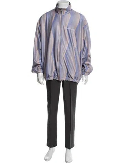 Pre-owned Acne Studios Colorblock Pattern Jacket In Purple