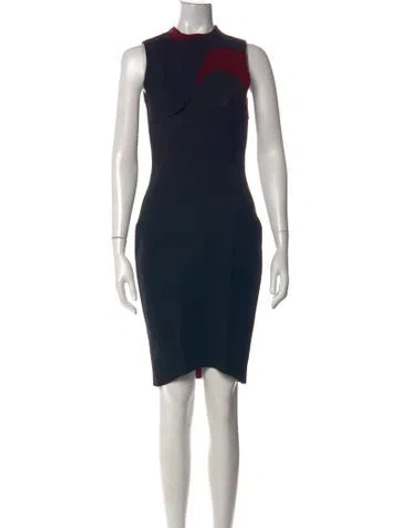 Pre-owned Acne Studios Colorblock Pattern Knee-length Dress In Blue