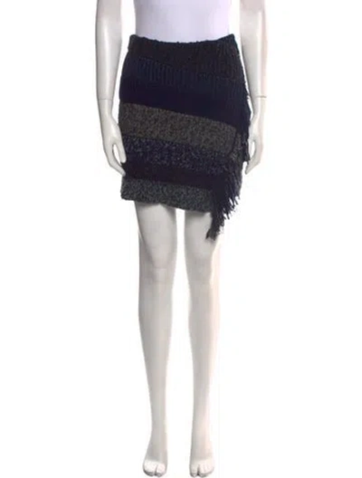 Pre-owned Acne Studios Colorblock Pattern Mini Skirt W/ Tags In Blue