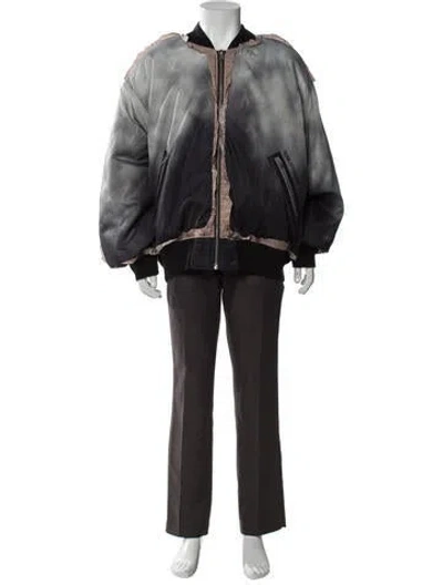 Pre-owned Acne Studios Colorblock Pattern Moto Jacket In Gray