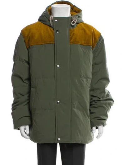 Pre-owned Acne Studios Colorblock Pattern Parka In Green