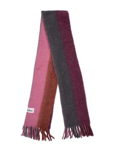 Pre-owned Acne Studios Colorblock Pattern Scarf In Purple