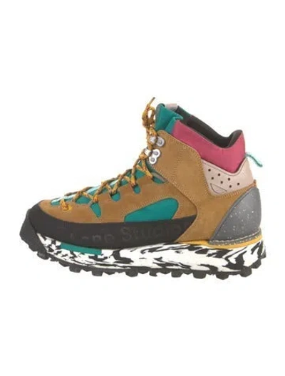 Pre-owned Acne Studios Colorblock Pattern Sneakers In Green
