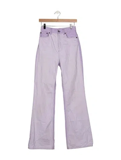 Pre-owned Acne Studios Colorblock Pattern Wide Leg Pants In Purple