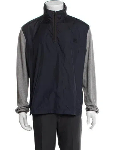 Pre-owned Acne Studios Colorblock Pattern Windbreaker In Blue