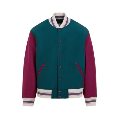 Acne Studios Colour-blocked Buttoned Jacket In Green
