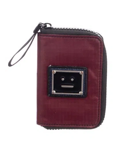 Pre-owned Acne Studios Compact Wallet In Burgundy