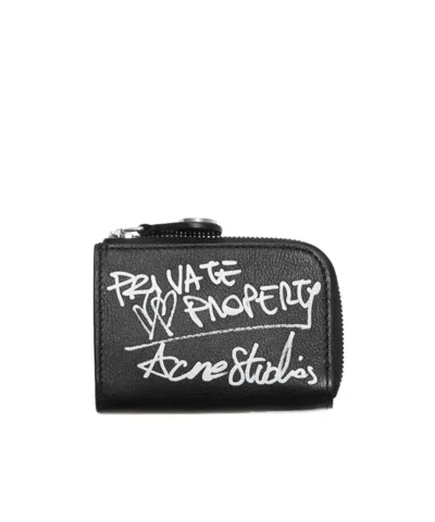 Acne Studios Compact Zip Wallet In Black