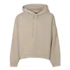 Acne Studios Cropped Cotton Jersey Hoodie In Grey
