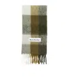 Acne Studios Checkered Motif Scarf In Green