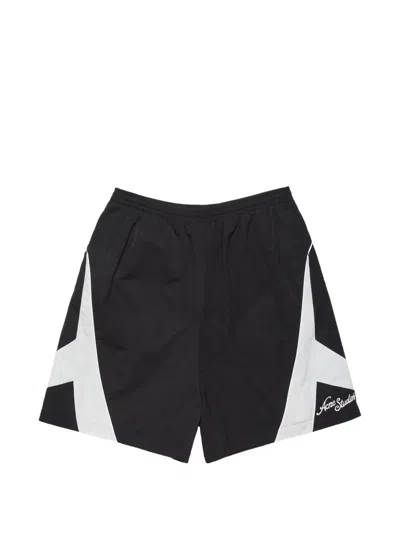 Acne Studios Contrast Panel Shorts In Black