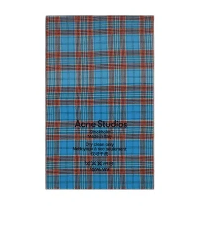 Acne Studios Contrasting Plaid Scarf In Blue