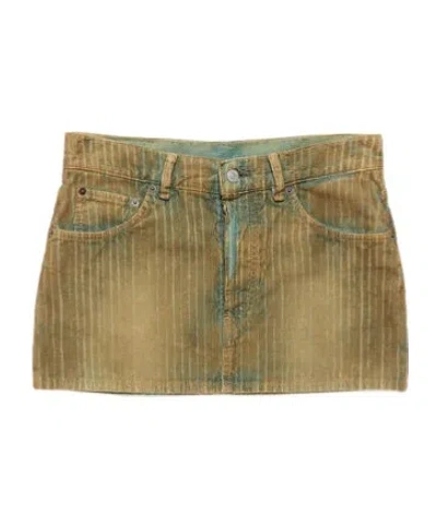 Acne Studios Corduroy Mini Skirt In Green