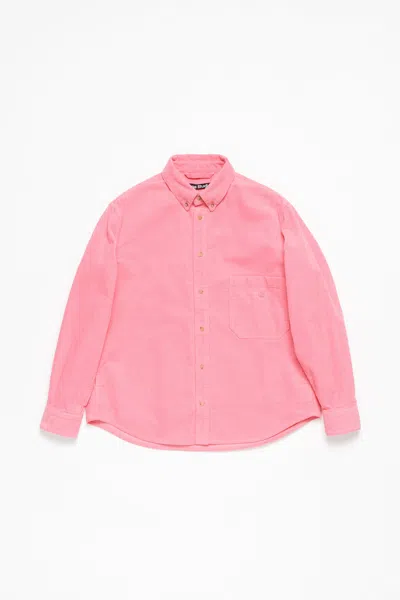 Acne Studios Corduroy Overshirt In Tango Pink