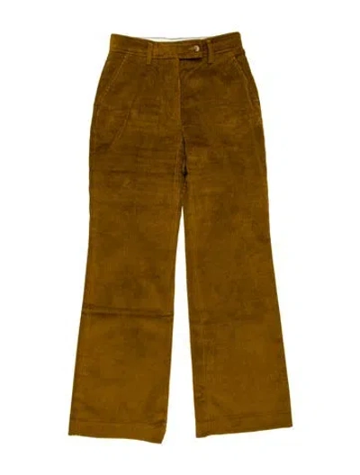 Pre-owned Acne Studios Corduroy Wide Leg Pants In Yellow
