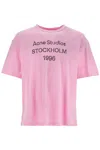Acne Studios Logo T-shirt Cotton Candy Pink In Pink