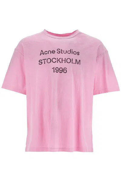 Acne Studios Logo T-shirt Cotton Candy Pink