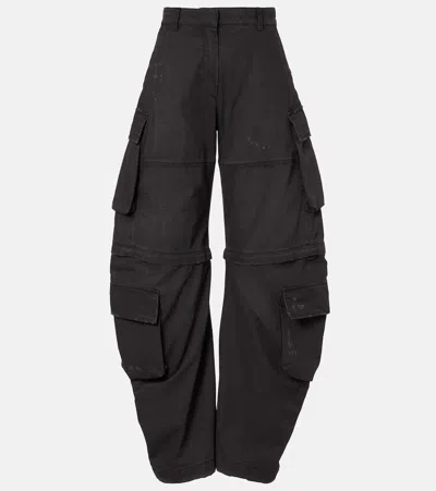 Acne Studios Cotton Barrel-leg Cargo Pants In Black