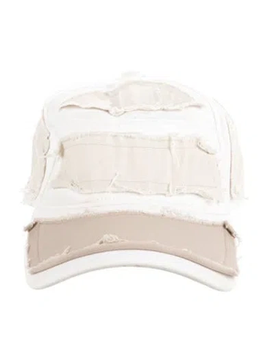 Pre-owned Acne Studios Cotton Baseball Cap In Neutrals/white