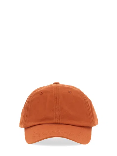 Acne Studios Cotton Baseball Cap In Orange