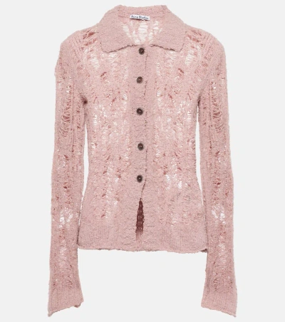 Acne Studios Cotton-blend Cardigan In Pink