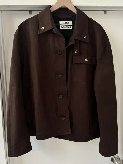 Pre-owned Acne Studios Cotton-canvas Jacket In Brown