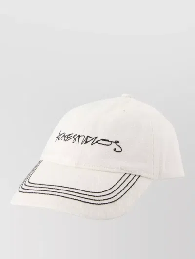 Acne Studios Cotton Cap Curved Brim Eyelet Vents In White