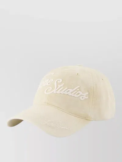 Acne Studios Cotton Cap Curved Brim Logo Detail In Pink
