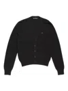Acne Studios Face-patch Wool Cardigan In Black