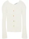 Acne Studios Kluid Cotton Rib Cardigan In Neutrals
