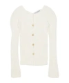 Acne Studios Kluid Cotton Rib Cardigan In White