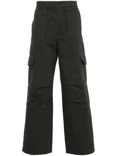 Acne Studios Cotton Cargo Trousers In Grey