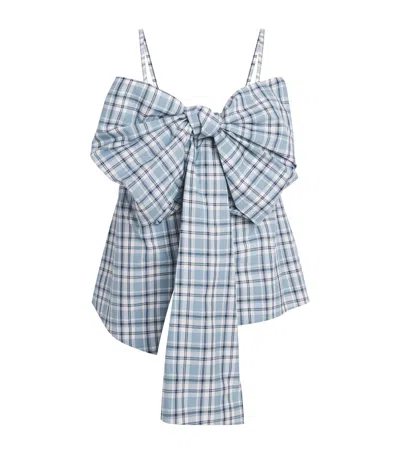 ACNE STUDIOS ACNE STUDIOS COTTON CHECK BOW BLOUSE