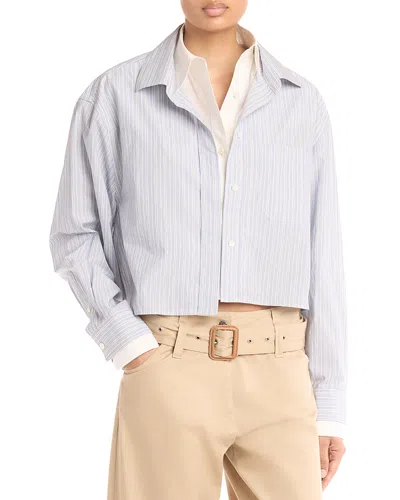 Acne Studios Cotton Collared Button Up Shirt In White