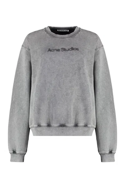 Acne Studios Cotton Crew-neck Sweatshirt In Grey