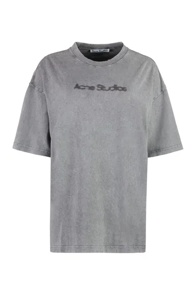 Acne Studios Cotton Crew-neck T-shirt In Grey