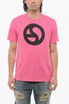 Acne Studios Cotton Crew-neck T-shirt With Contrast Print In Pink