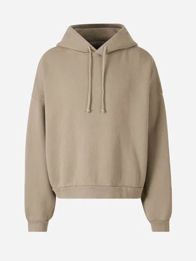 Acne Studios Cotton Hooded Sweatshirt In Brown