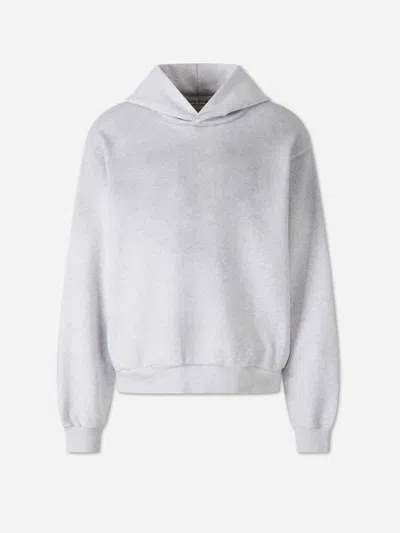 Acne Studios Cotton Hooded Sweatshirt In Gray